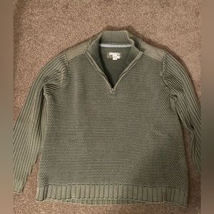 Mens Green Sweater 1/4 Zip up